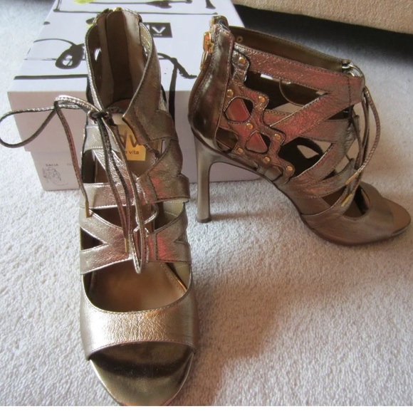 Dolce Vita Safia Gold Copper Lace Up High Heels Sandals Sz 8.5 - Picture 3 of 7